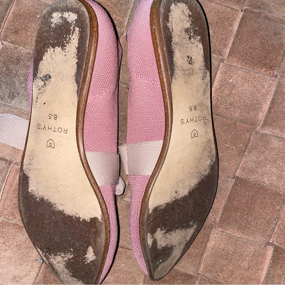 Rothy’s Mary Janes Shoes Ballet Flats Slippers Rosebud Size 8.5 Bow Strap Pink. - Picture 6 of 6